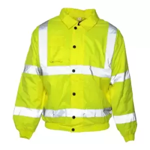 Image of Absolute Apparel Mens Hi Viz Bomber Jacket (L) (Saturn Yellow)