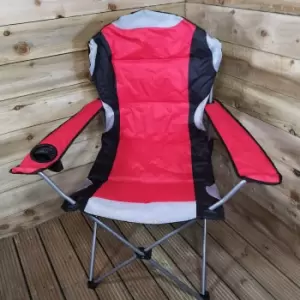 Image of Luxury Padded High Back Folding Outdoor / Camping / Fishing Chair in Red