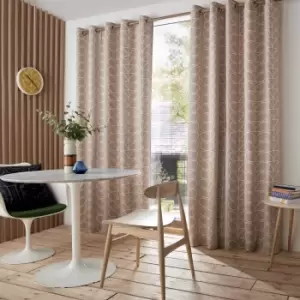 Image of Orla Kiely Linear Stem Curtains, 229 x 183cm, Latte