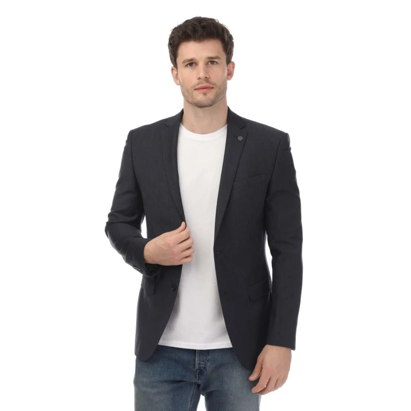 Image of Ted Baker Forbyjs Puppytooth Suit Jacket - Blue Blue 40