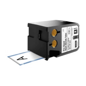 Image of Dymo 1868734 Black on White Heat Shrink Tubing 54mm x 47mm 25 Pre Sized Labels