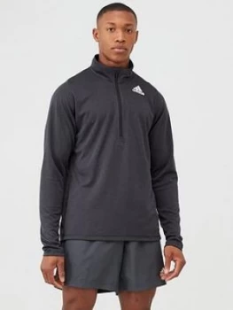 Image of Adidas Training Zip Top - Black