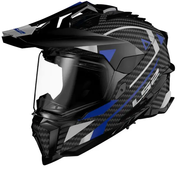 Image of LS2 MX701 Explorer Carbon Adventure Blue Adventure Helmet Size 2XL