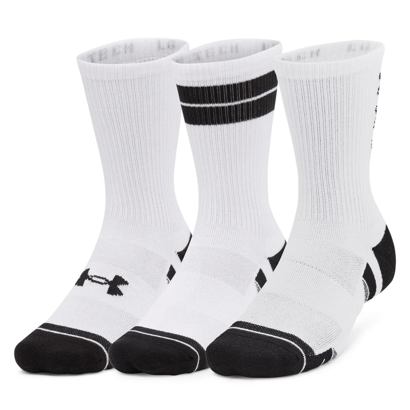 Image of Under Armour Perf Tech Nov 3pk Crew - White White 12+