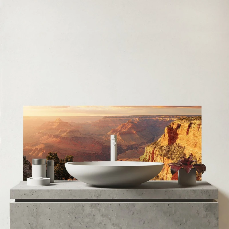 Image of Warren Reed - Designer Grand Canyon Views Glass Bathroom Splashback Multicolor Unisex