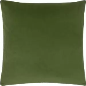 Image of Evans Lichfield Sunningdale Plush Cushion Cover, Olive, 50 x 50 Cm