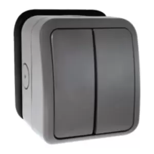 Image of Click Scolmore Aquip Weatherproof IP66 2 Gang Empty Enclosure - OA20402AG