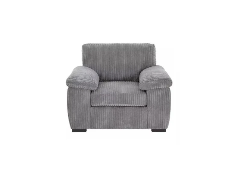 Image of LUXURY LIFE Collingdale Jumbo Cord Fabric 1 Seater Sofa Grey