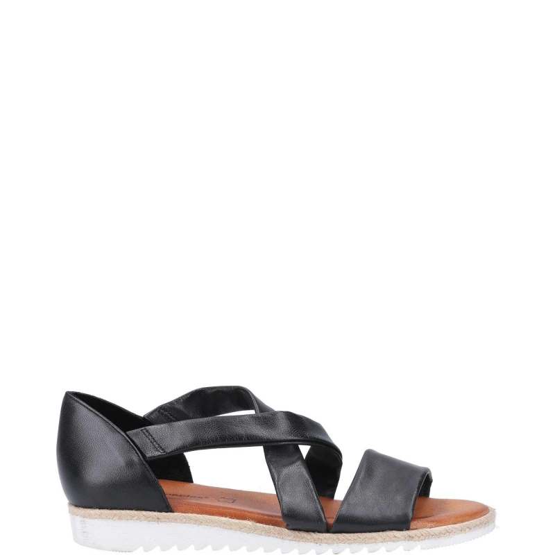 Image of Hush Puppies Gemma Espadrille Wedge Sandal - Black 7