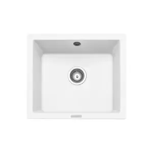 Image of Single Bowl Undermount White Granite Kitchen Sink - Rangemaster Paragon
