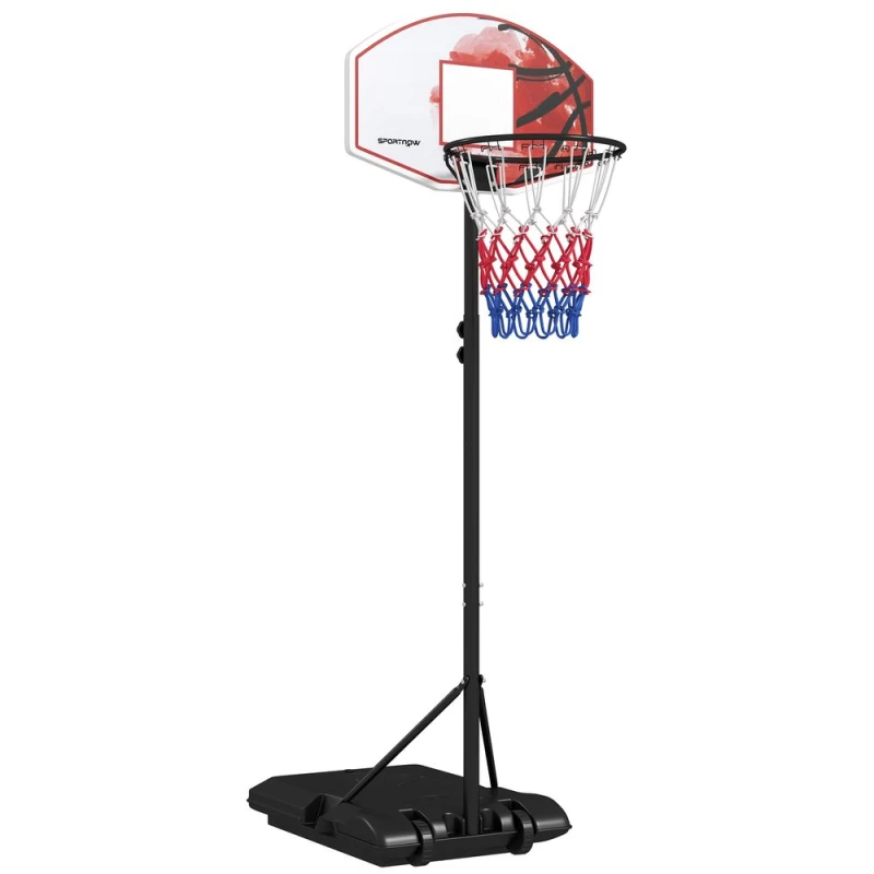 Image of SPORTNOW Sportnow - Adjustable Basketball Stand Net Set System with Wheels, 179-209cm 5056725516406