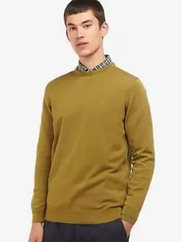 Image of Barbour Pima Cotton Crew Neck Jumper - Green, Size 2XL, Men