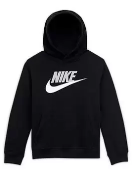 Image of Nike Older Boys Club Hoodie - Black/Grey, Size Xs=6-8 Years