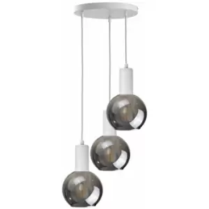Image of Keter Supra Cluster Pendant Ceiling Light White, 30cm, 3x E27