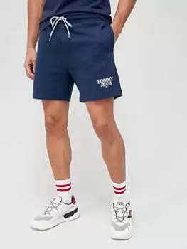 Image of Tommy Jeans Entry Graphic Jersey Shorts - Twilight Navy, Twilight Navy Size M Men