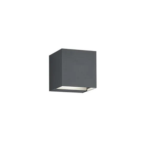 Image of Adaja Modern 2 Light Outdoor Up Down Wall Lamp Anthracite 3000K IP54