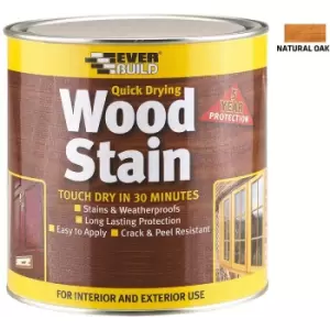 Image of Everbuild Satin Wood Stain Natural Oak 2.5 Litre