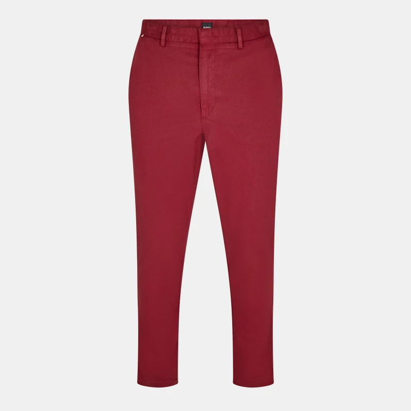 Image of Boss Mens Kaito Slim Fit Chinos Trousers Dark Red male 36 (46)