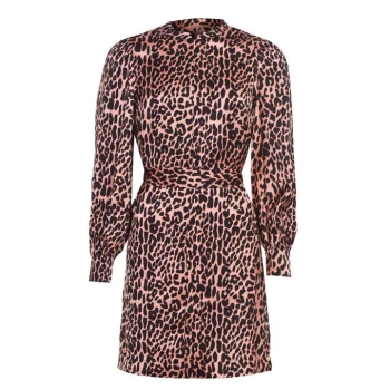 Image of Scotch and Soda Maison Tie Waist Dress - Brown