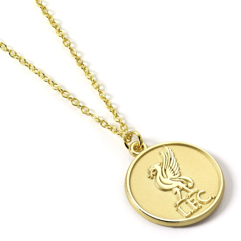 Image of The Carat Shop Liverpool Football Club Gold Tone Crest Necklace