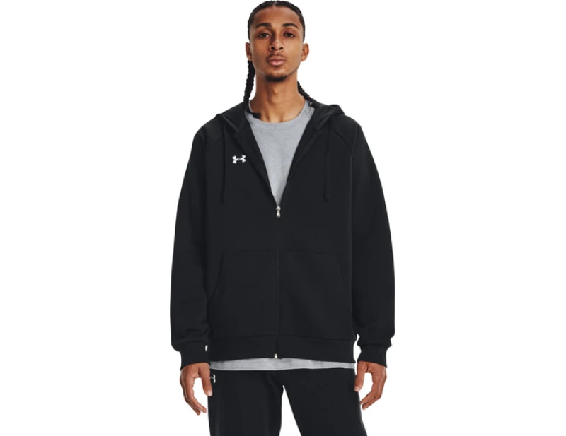 Image of Under Armour Rival Fleece Hooded Jacket Black C001 S