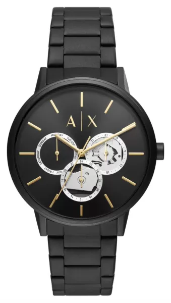 Image of Armani Exchange AX2748 Black Skeleton Display Dial Black Watch