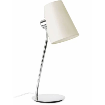 Image of Faro Lupe - 1 Light Table Lamp Chrome with White Shade, E27
