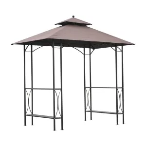 Image of Outsunny BBQ Tent 250L× 150W × 255H cm-Black/Coffee