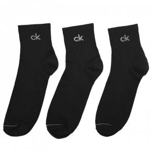 Image of Calvin Klein 3 Pack Nick Quarter Socks - Black 00