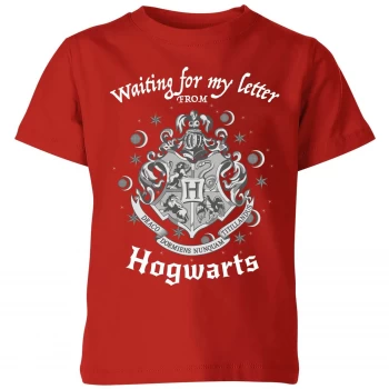 Image of Harry Potter Waiting For My Letter From Hogwarts Kids T-Shirt - Red - 3-4 Years