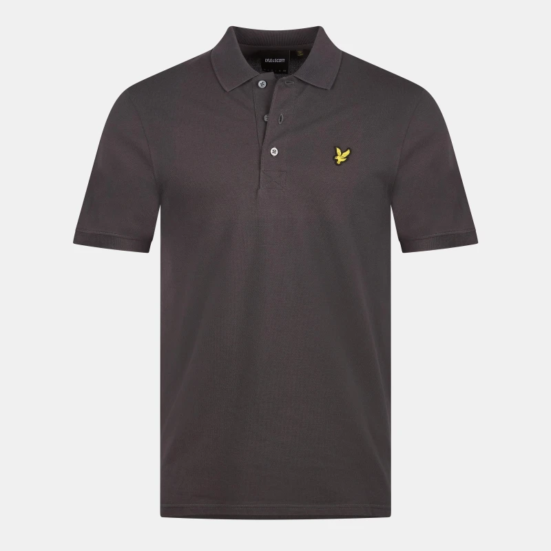 Image of Lyle and Scott Basic Short Sleeve Polo Shirt Gunmetal W635 male 2XL