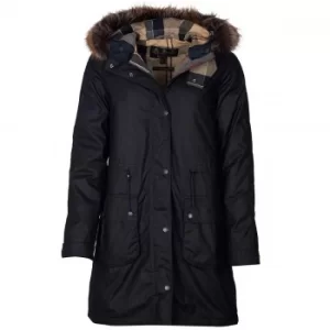 Image of Barbour Womens Mull Wax Jacket Navy/Dress 14