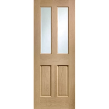 Image of XL Joinery Malton Unfinished Oak 2 Light Clear Bevelled Glazed Internal Door - 1981mm x 686mm (78 inch x 27 inch)