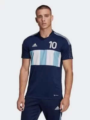 Image of adidas Messi Tiro Number 10 Training Jersey, Blue Size M Men