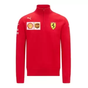 Image of 2021 Ferrari Team Half Zip Jumper (Red)