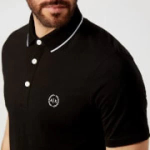 Image of Armani Exchange Tipped Collar Polo Shirt Black Size S Men