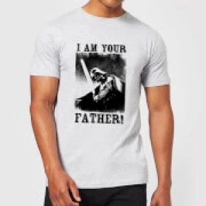 Image of Star Wars Darth Vader I Am Your Father Lightsaber Mens T-Shirt - Grey - M