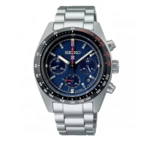 Image of Seiko Prospex Speedtimer Solar Quartz Blue Dial Stainless Steel Bracelet Mens Watch SSC815P1