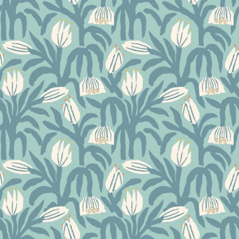 Image of Hoopla Walls Chunky Flower Denim Smooth Matt Wallpaper