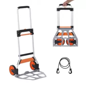Image of VEVOR Folding Hand Truck, 275 lbs Load Capacity, Aluminum Portable Cart, Convertible Hand Truck and Dolly with Telescoping Handle and PP+TPR Wheels, U