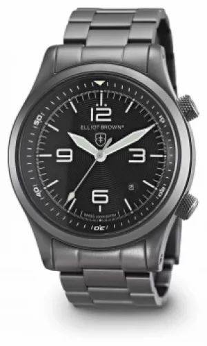 Image of Elliot Brown Mens Canford Gun Metal PVD Plated Black Dial Watch