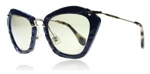 Image of Miu Miu Noir Sunglasses Blue / Gold / Tortoise USZ5J2 55mm