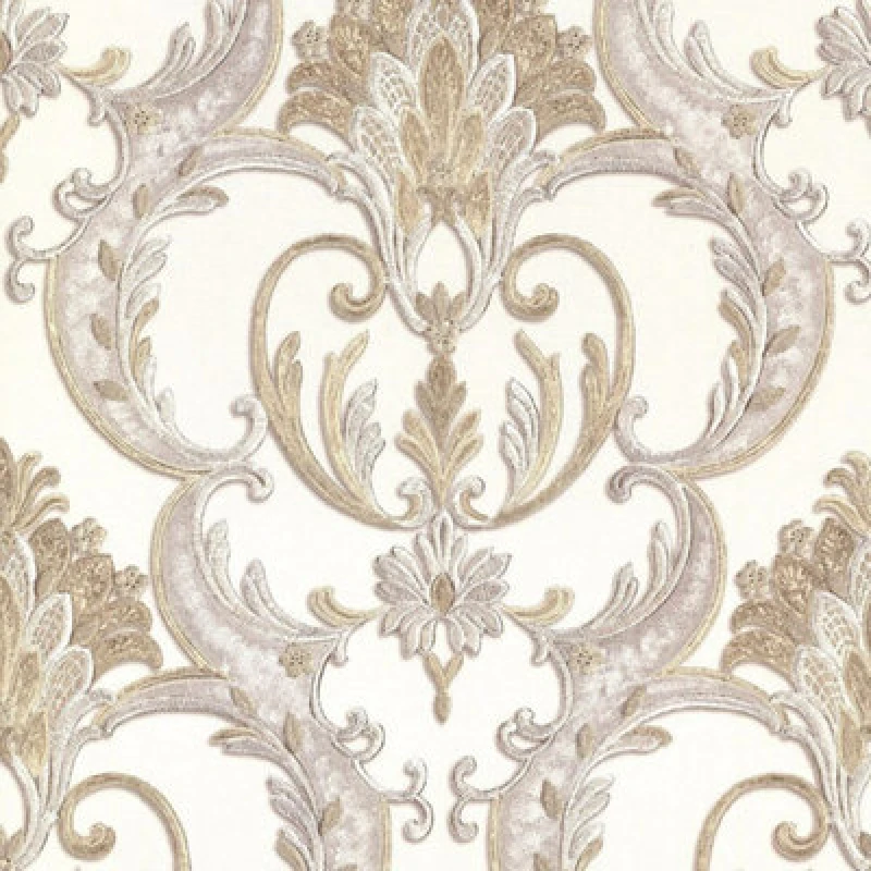 Image of Debona Perla Heavyweight Damask Gold Textured Italian Glitter Wallpaper 9090