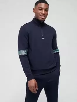 Image of BOSS Sweat 1 Sweatshirt - Dark Blue, Dark Blue, Size S, Men