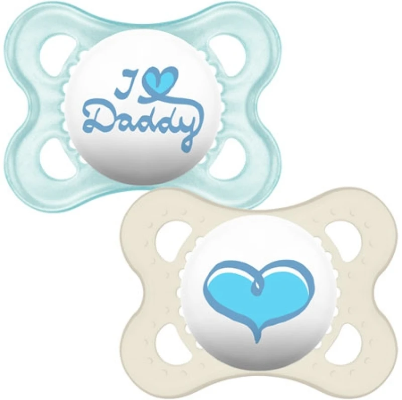 Image of MAM Style Pacifier I Love Daddy Blue - 2 pcs Daddy-Style_BLU-MAM-FED13-01
