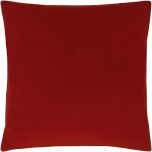 Image of Evans Lichfield Sunningdale Velvet Cushion Cover (50cm x 50cm) (Flame Red) - Flame Red