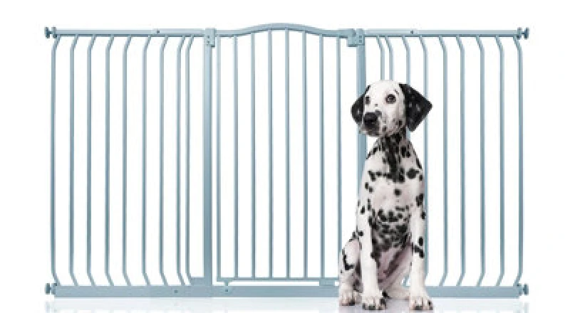Image of Bettacare Extra Tall Curved Top Dog Gate, 161Cm - 170Cm, Matt Grey, Extra Tall 100Cm In Height, Pressure Fit Pet Gate
