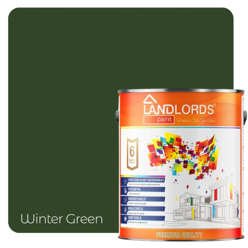 Image of LANDLORDS PAINT Kitchen & Bathroom Paint - 5L in Winter Green Winter Green Unisex 5L