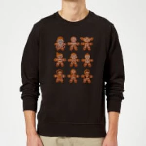 Image of Star Wars Gingerbread Characters Black Christmas Sweatshirt - M - Black