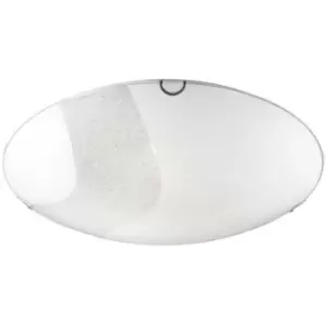 Image of Dalhousie 3 Light Decorative Flush Ceiling Light White Glass, Crystal LED E27att - Merano